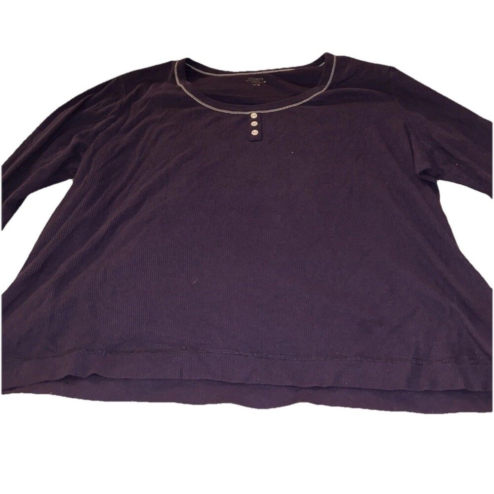 Jockey 2XL Long Sleeve Purple Pullover Ribbed Shirt